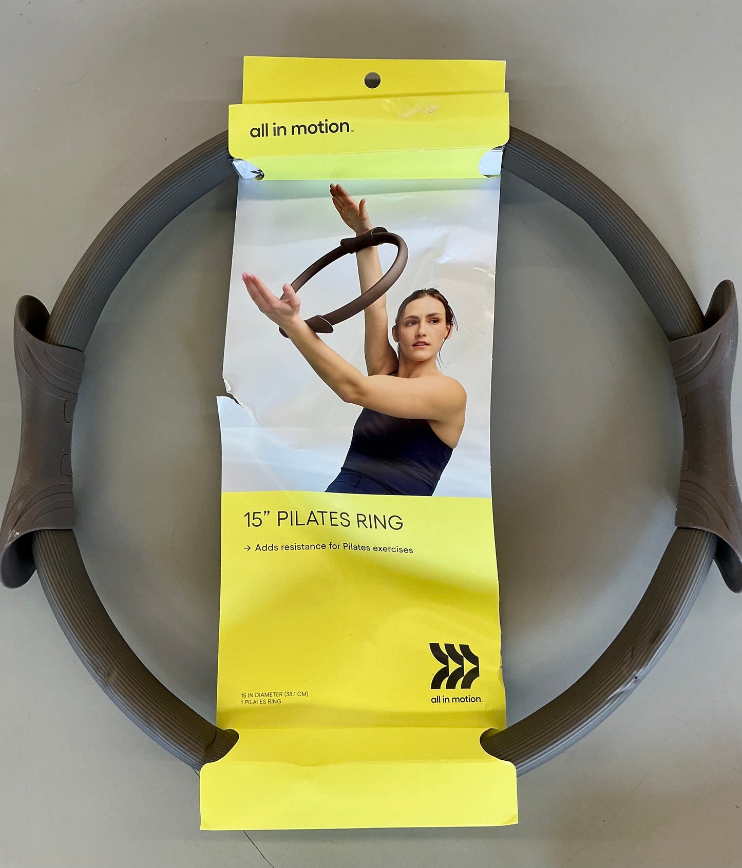 Pilates Ring Yoga Wheel - Grey - Damaged Packaging (see pictures)