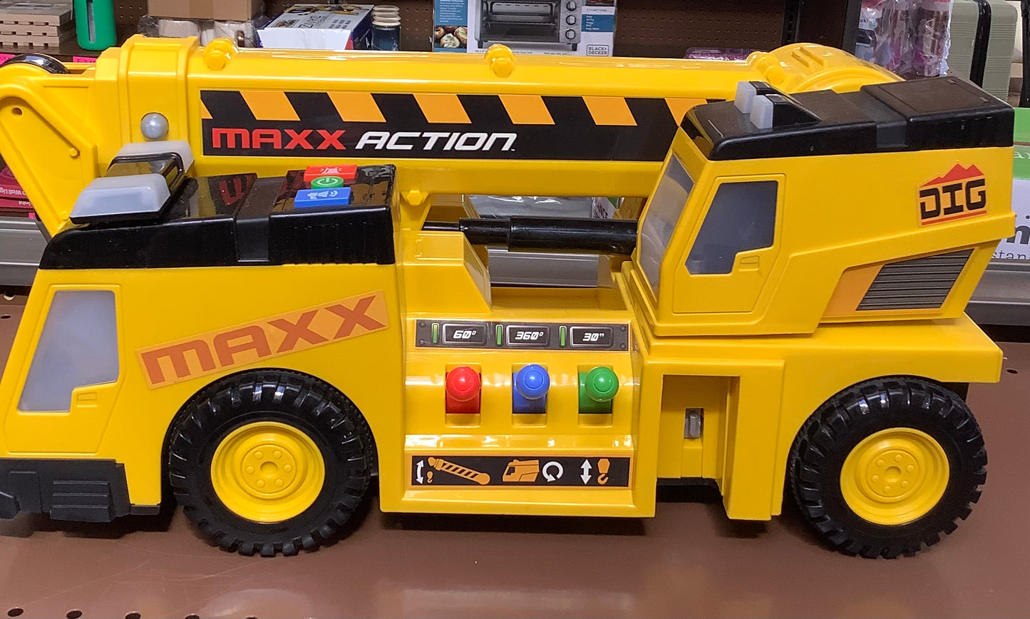 Maxx Action 3-N-1 Crane Truck - Large Construction Toy
Vehicle with Joystick Controller