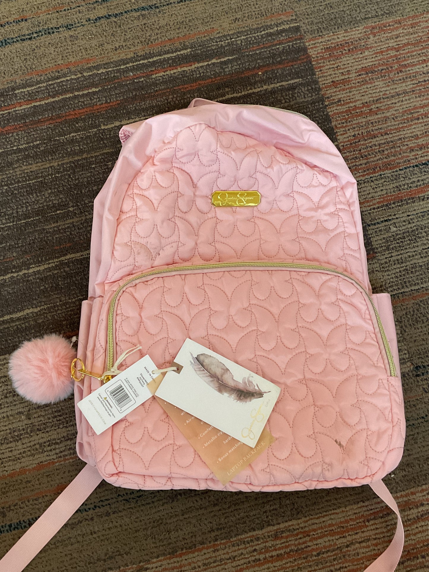 Jessica Simpson Pink with Butterfly Design Backpack