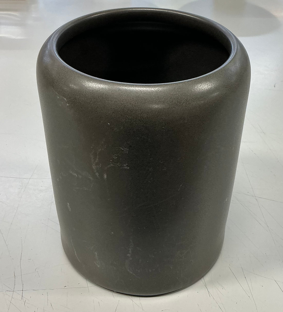 Project 62 - 125oz Stoneware Tilley Food Storage Canister - NO LID - MINOR COSMETIC DAMAGE (see pictures ) - Charcoal Gray - THRESHOLD - FOR PICKUP ONLY