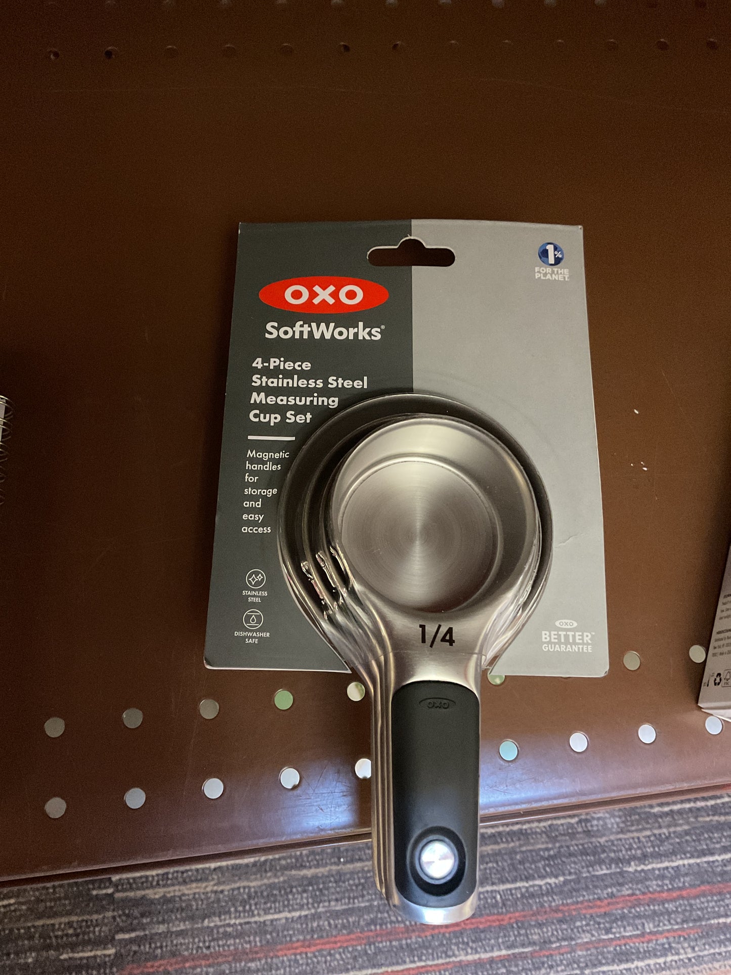 OXO 4pc Stainless Steel Magnetic Measuring
Cups Set Black:
Nesting Design, Dishwasher-Safe, Includes 1 Cup to 1/4 Cup