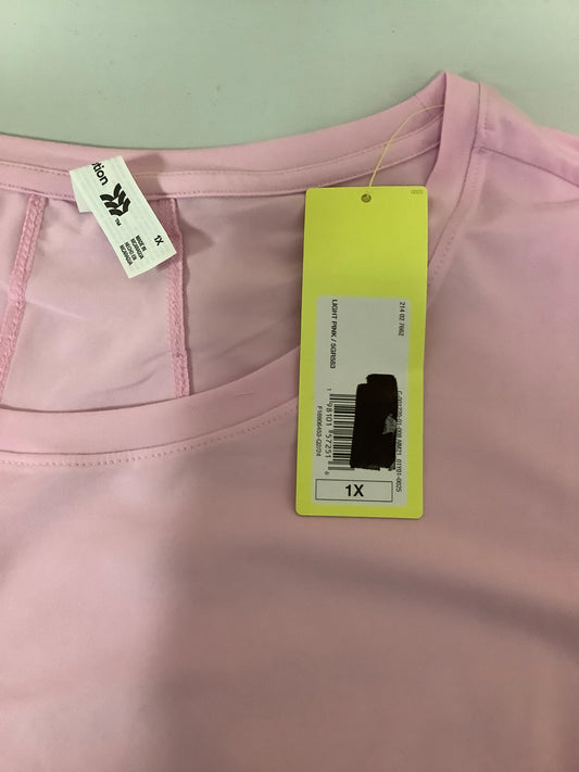(CLEARANCE) WOMENS ATHLETIC SIZE 1X LIGHT PINK SHIRT