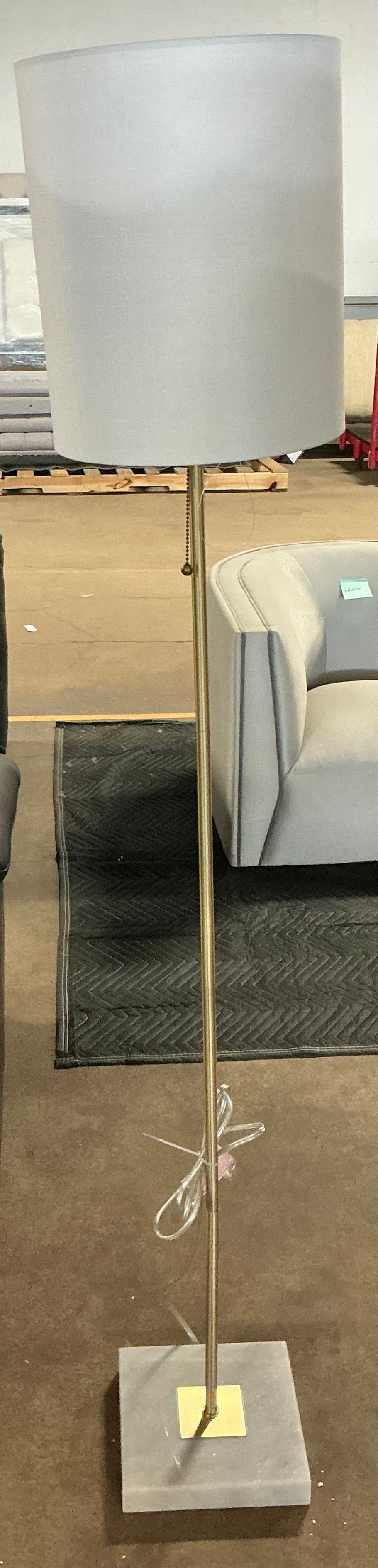 62” Floor Lamp With Square White Marble Base - Out of Box - Minor Cosmetic Damage (see pictures) - FOR PICKUP ONLY