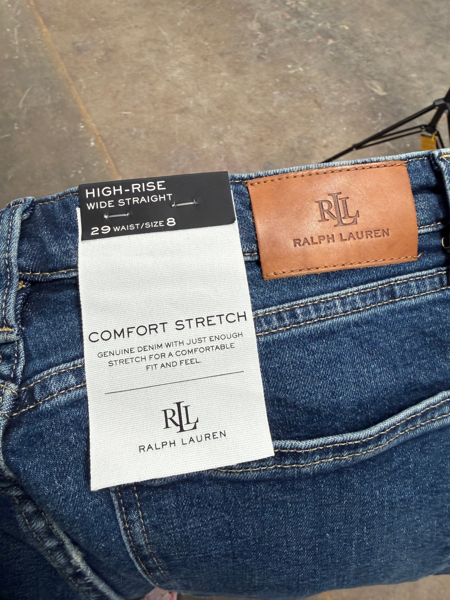 Womens Ralph Lauren High Rise Wide Straight - Size 8