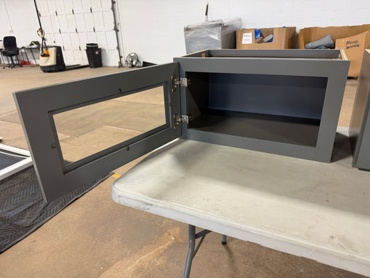 Wall Cabinet Set of 2, Gray Color, Glass not included