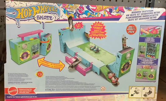 (Clearance)-FINAL SALE Hot Wheels Skate Boombox Skate Park Playset with 1
Exclusive Fingerboard & Skate Shoes