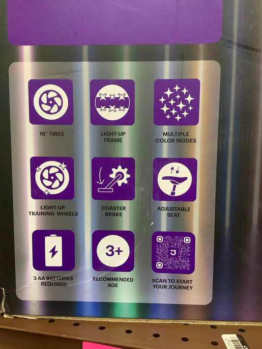 Jetson Light Rider 16" Kids' Light Up Bike - Black/Purple