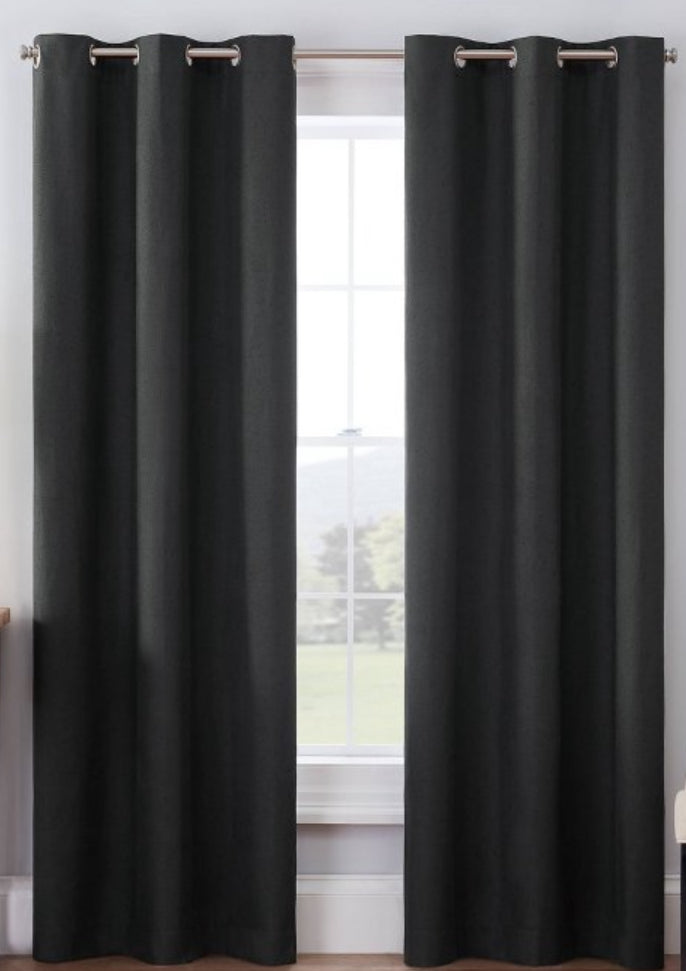 42"x63" Eclipse Blackout Windsor Window
Curtain Panel Charcoal Gray