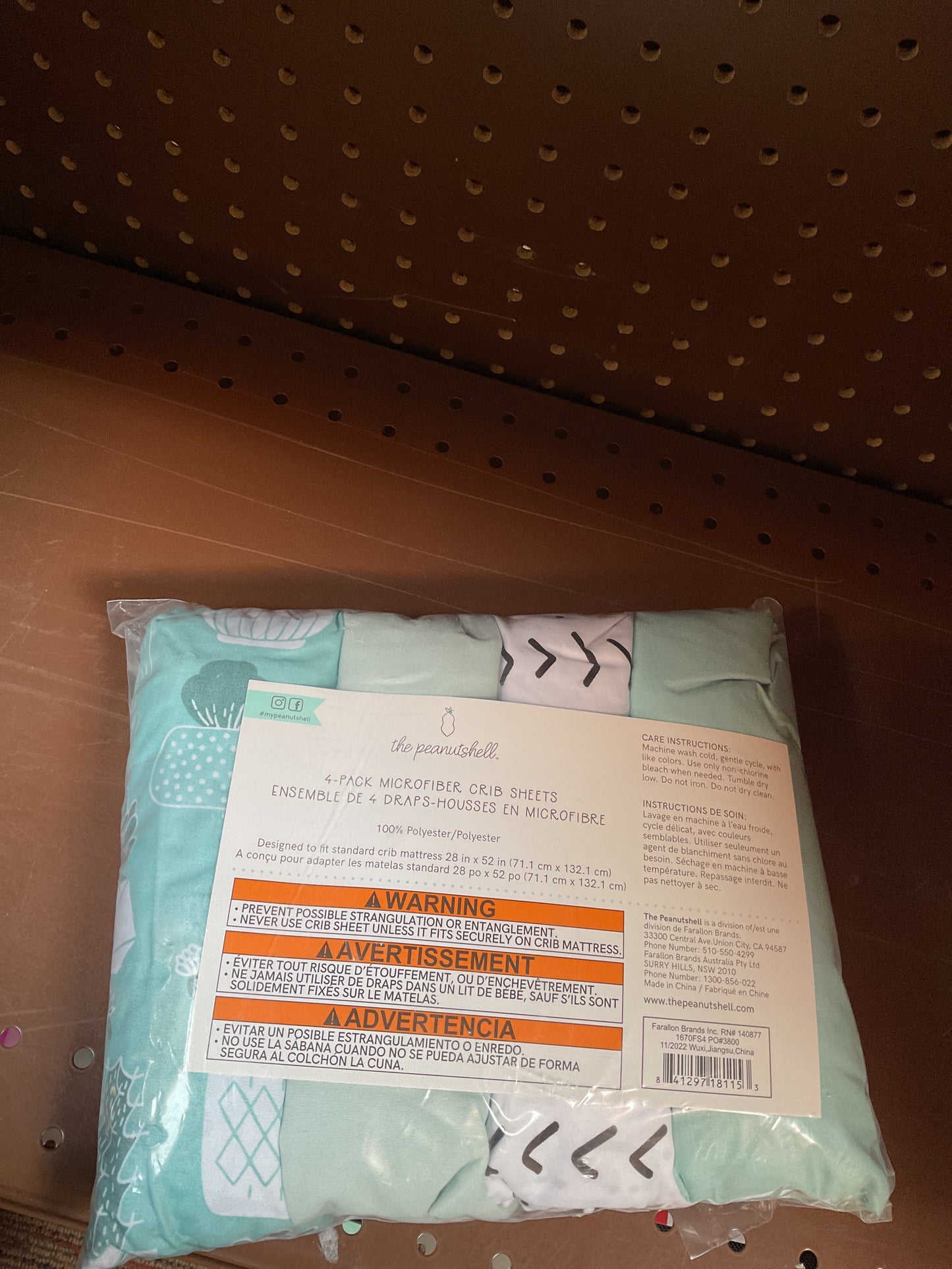 The Peanutshell Fitted Crib Sheets - Cactus and Pastel Green
- 4pk