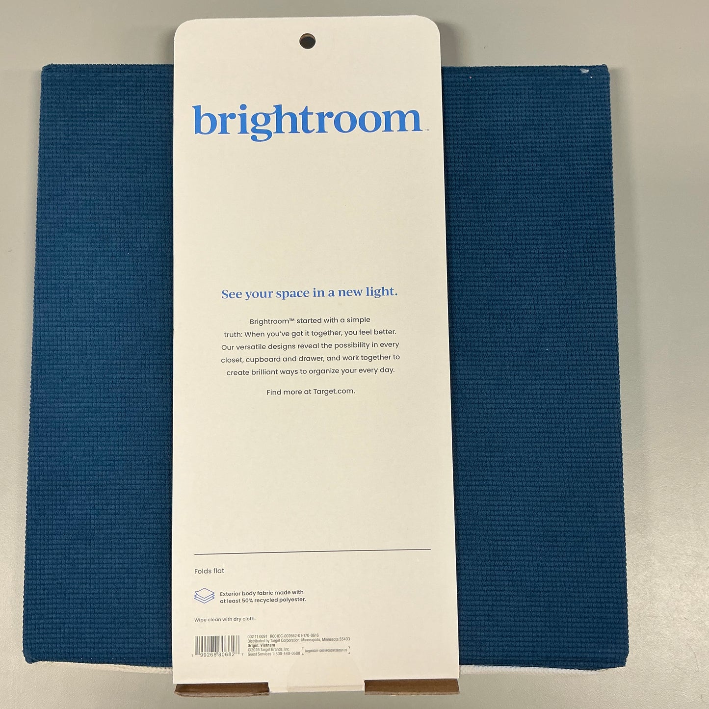 13''x13'' Fabric Decorative Storage Bin Textured Navy - Brightroom™: 13 Inch Storage Cube, Decorative Storage