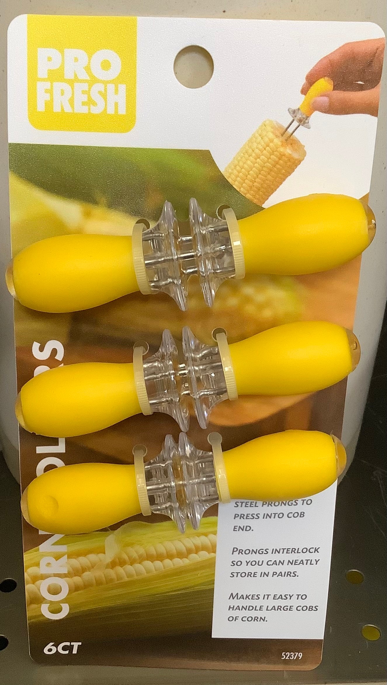 Pro Fresh Yellow Corn on the Cob Holders 6 Pairs