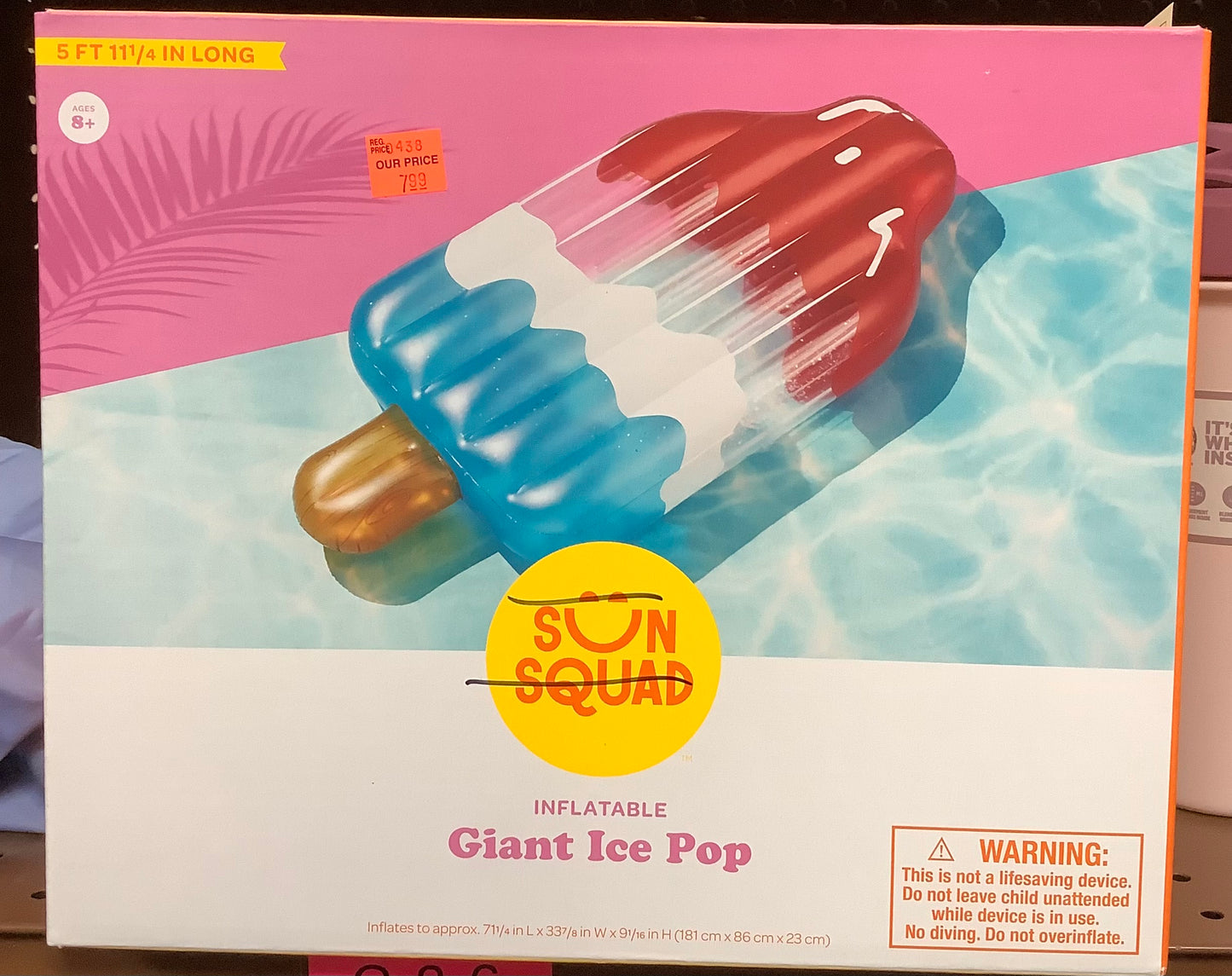 (Clearance) FINAL SALE 5FT - 11 1/4 IN Long Inflatable ICE POP