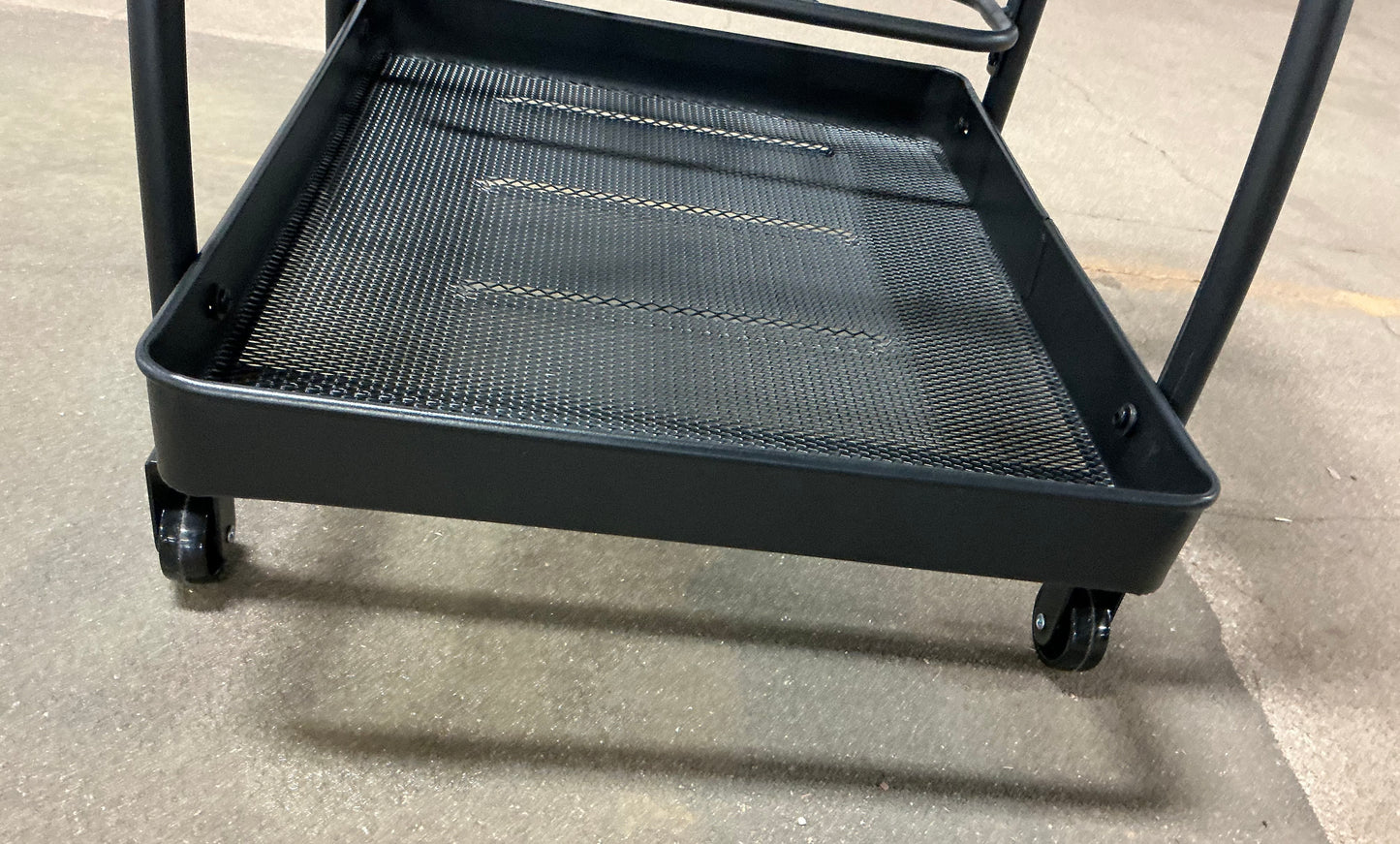 Metal Mesh Rolling Bar Outdoor Serving Cart - Black - Out of Box - FOR PICKUP ONLY