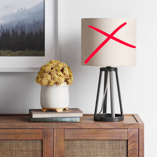 Medium Modern Industrial Assembled Table Lamp Black - Threshold™: Metal Body, No Bulb Included - Missing Shade - May have Minor Cosmetic Damage ( see pictures)