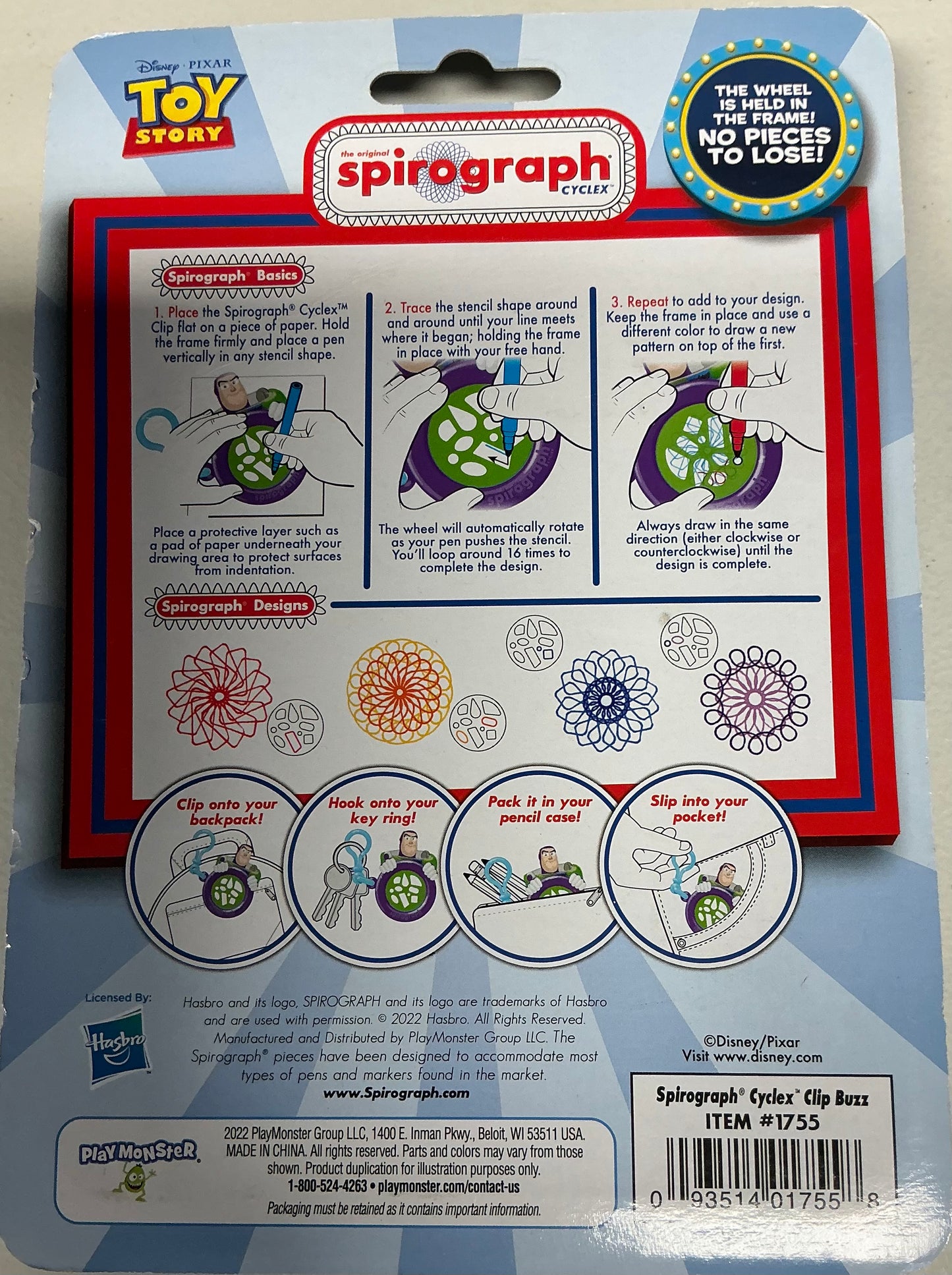Spirograph Cyclex Clip Buzz Lightyear Spiral Drawing Tool Disney Pixar