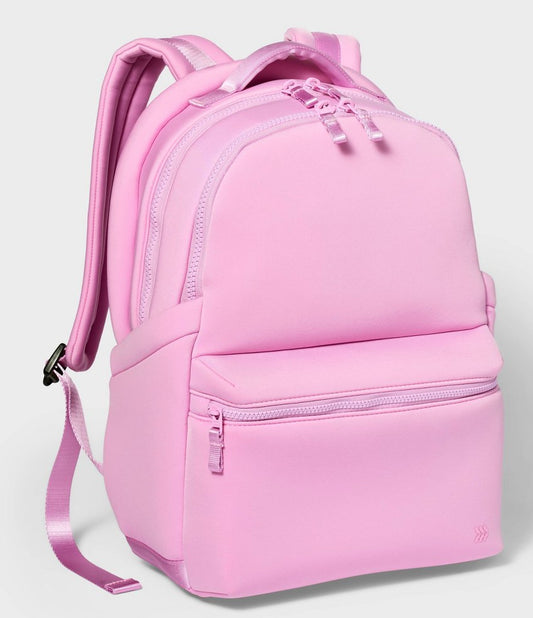 Faux Neoprene Backpack - Pink Laptop Bag