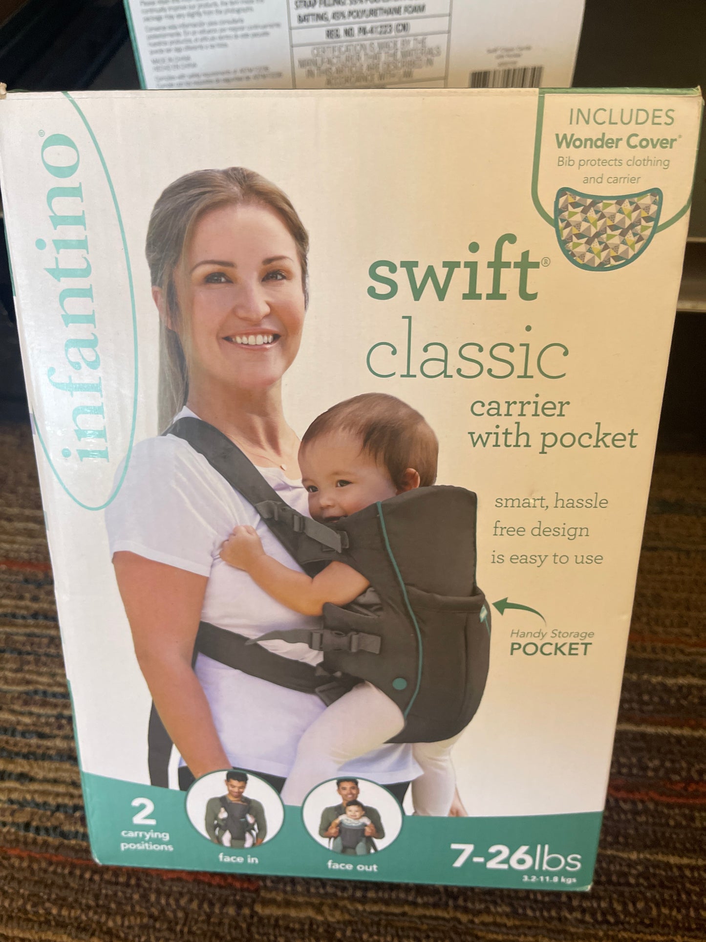 Infantino Swift Classic Baby Carrier With Pocket - Gray