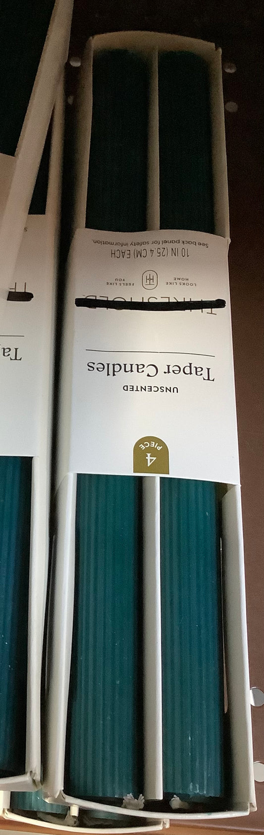 4pk Ribbed Taper Candle Set