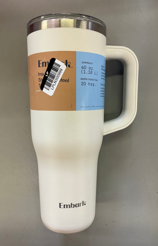 Embark - Cream - Insulated Stainless Steel Tumbler with Handle - NO STRAW