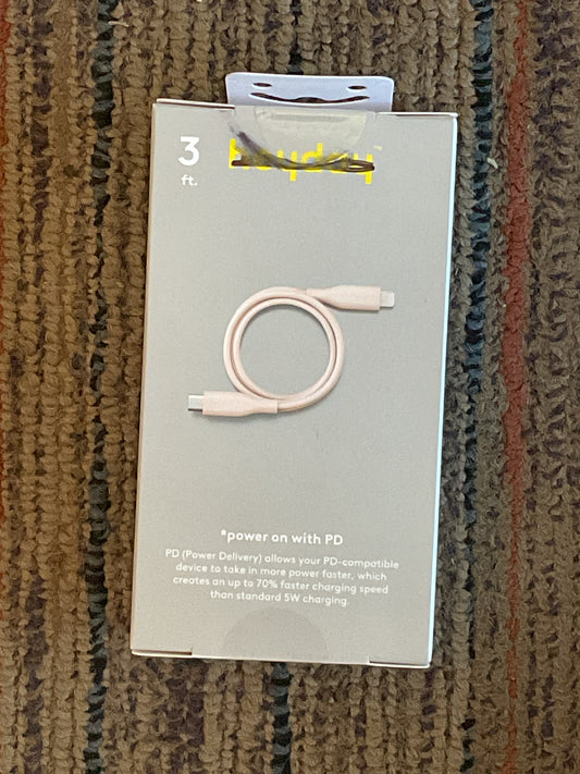 Fast Charging Cable - Lightning to USB-C-3ft -Light Pink