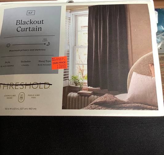 (Clearance) 63” BLACKOUT CURTAIN 1-PANEL