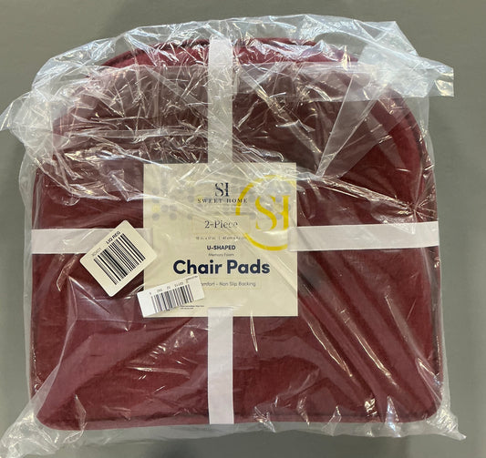 Sweet Home Collection™ Solid Color U Shaped Memory Foam 17" x 16" Chair Cushions - Wine