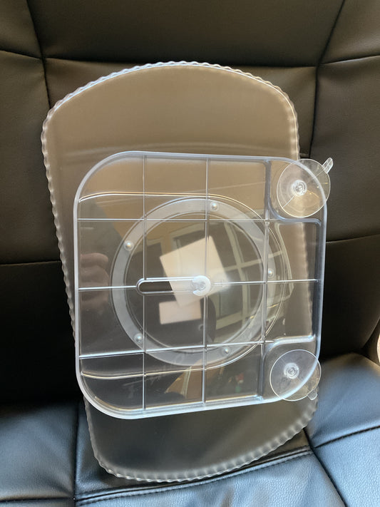 (CLEARANCE) Clear Plastic Rotating Food Tray W/Suction