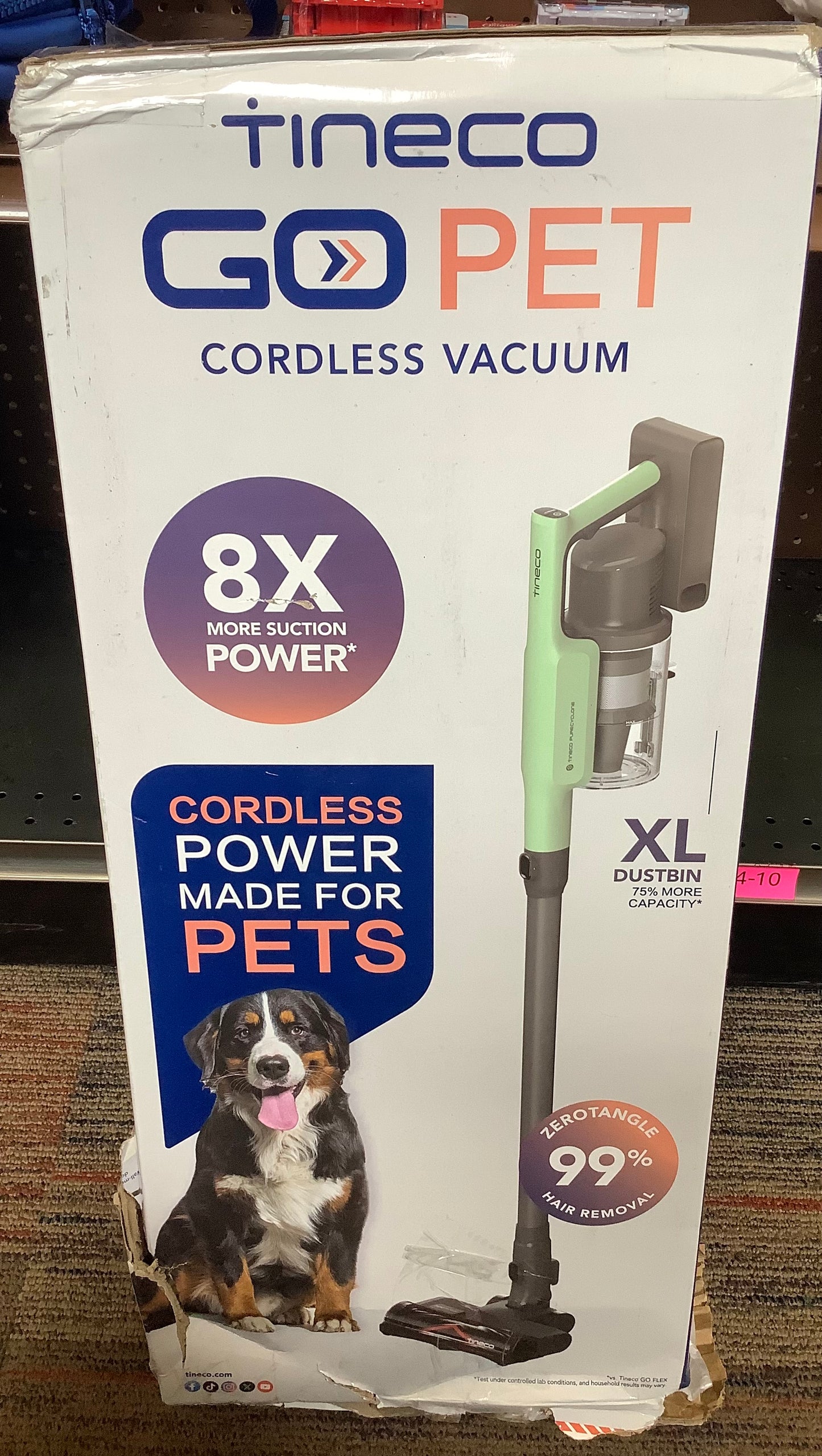 Tineco GO Pet Cordless Stick Vacuum with ZeroTangle Brush Technology Seafoam Green: HEPA Filter, Pet Hair, Multi-Surface