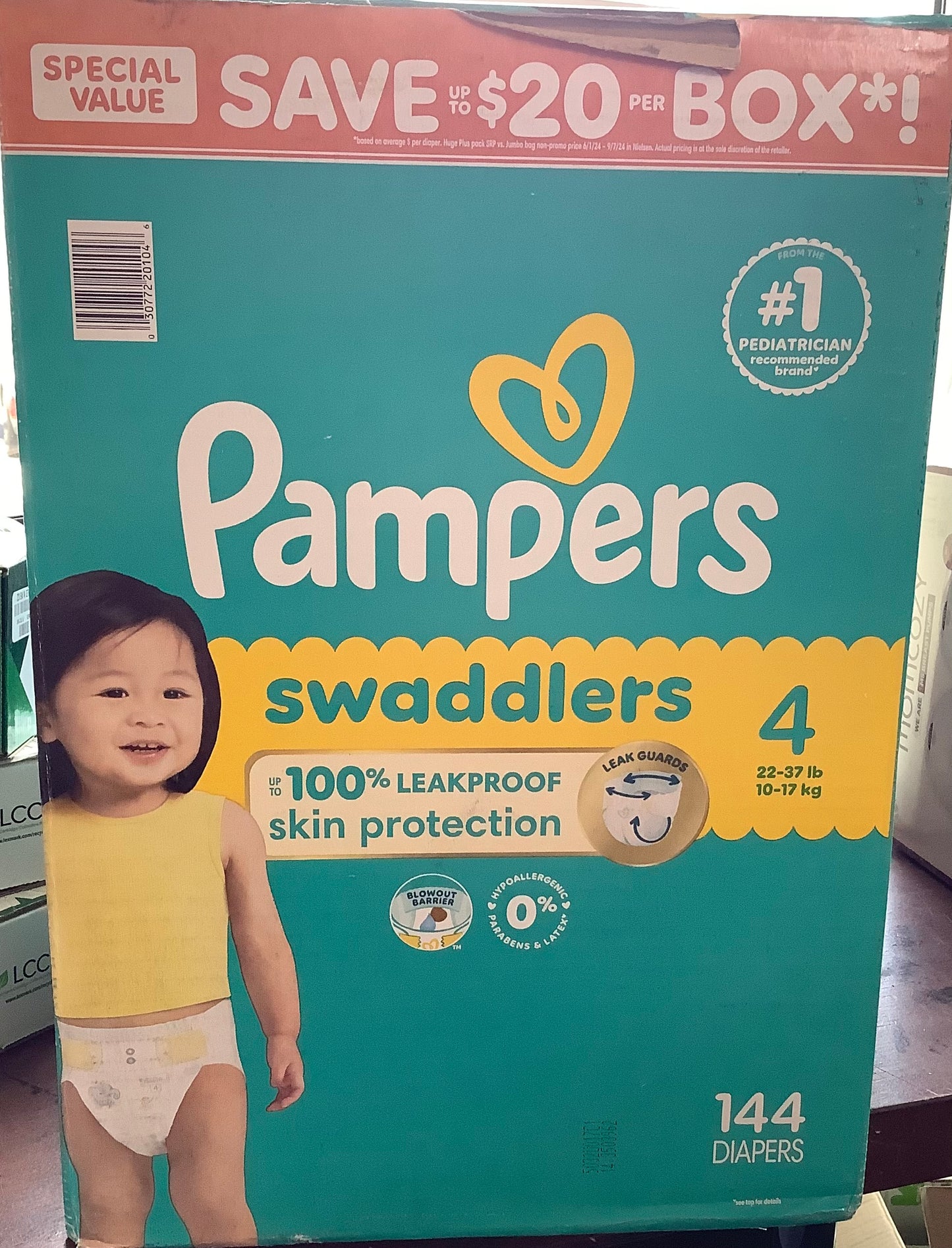 Pampers Swaddlers Sensitive Disposable Diapers - Size 4-144count