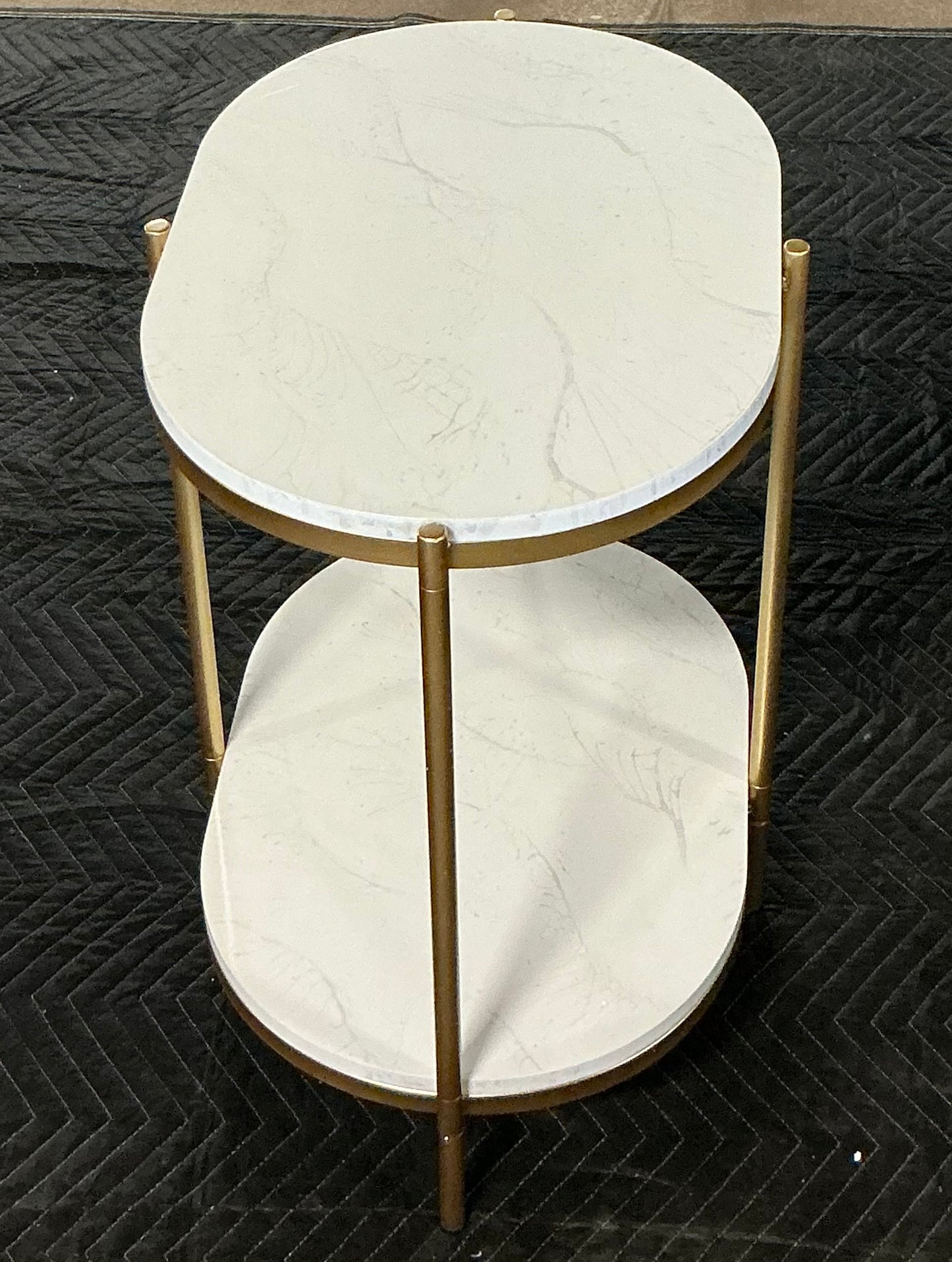 Rockport End Table - White/Gold - Minor cosmetic damage