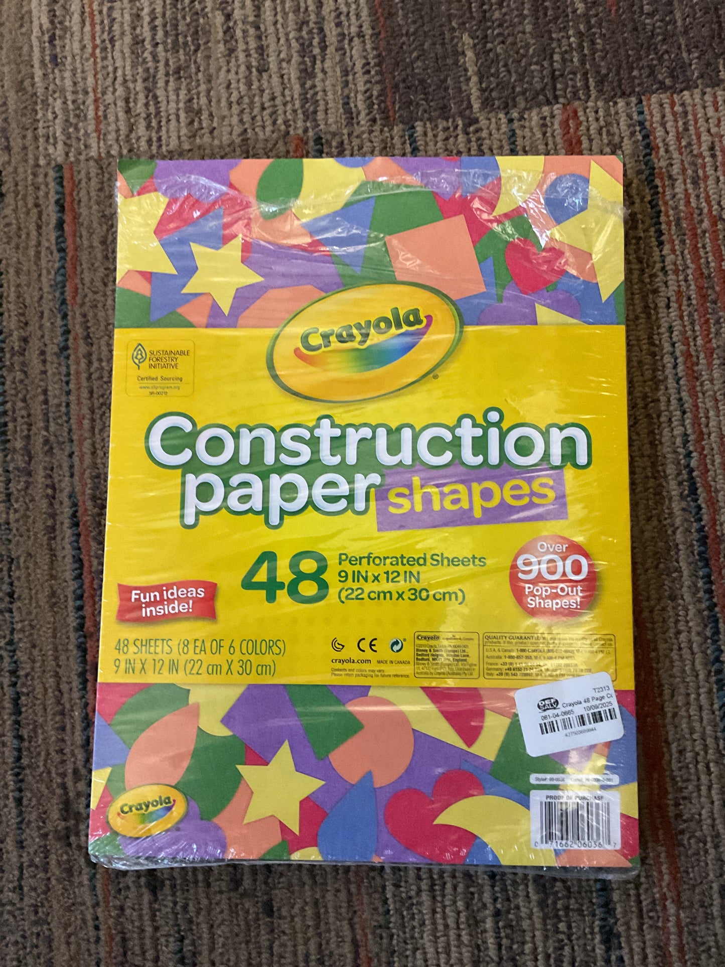 Construction paper shapes- 48 sheets