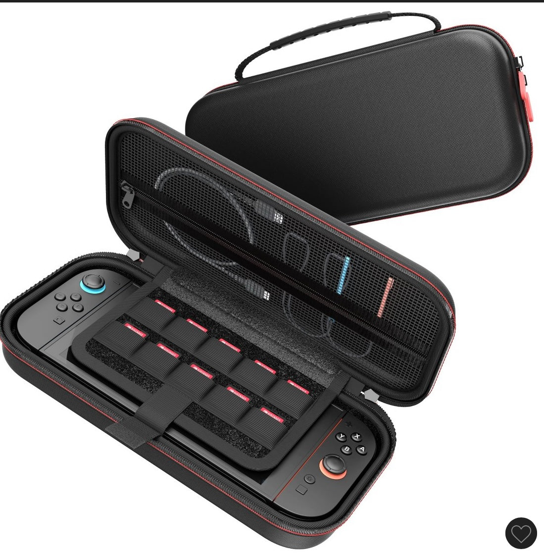 (Clearance) Fosmon For Switch 2 Carrying Case, Nintendo Switch 2 Case with 10 Game Card Slots, Nintendo Switch 2 Travel Case Protective Built-in Accessory Slot