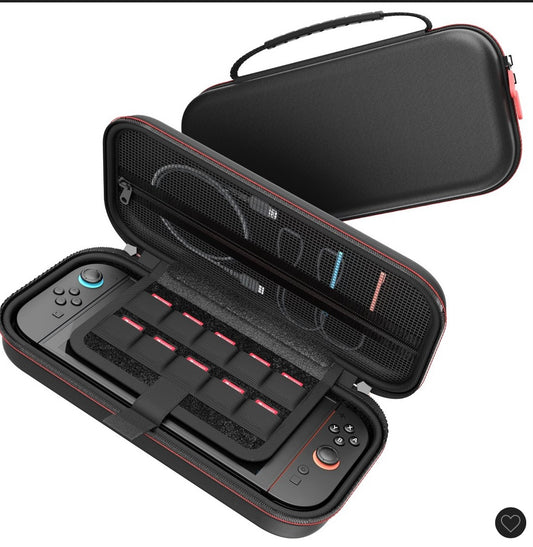 (Clearance) Fosmon For Switch 2 Carrying Case, Nintendo Switch 2 Case with 10 Game Card Slots, Nintendo Switch 2 Travel Case Protective Built-in Accessory Slot