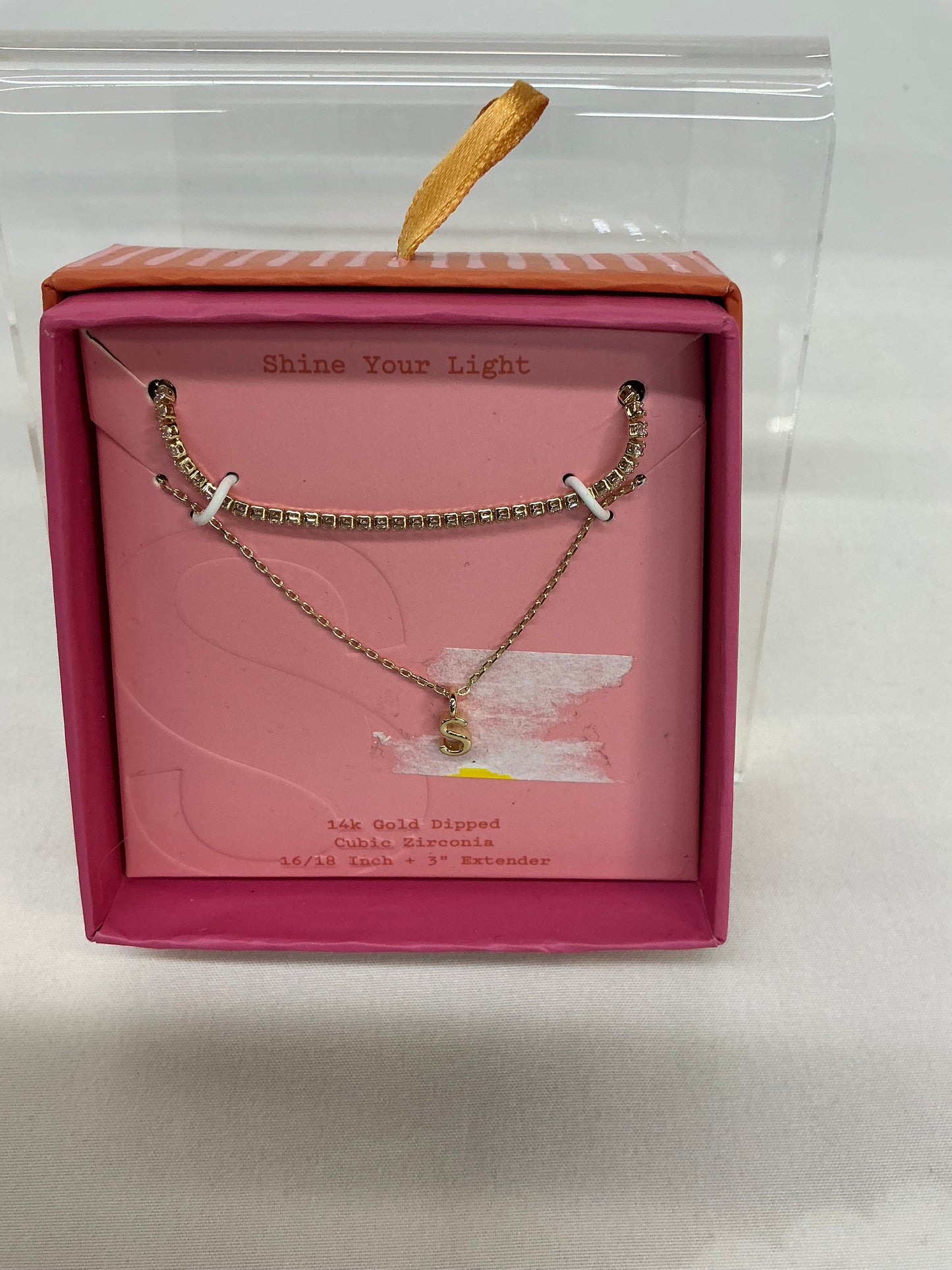 Gold Initial Necklace (AND) - Damaged Packaging (See Pictures)