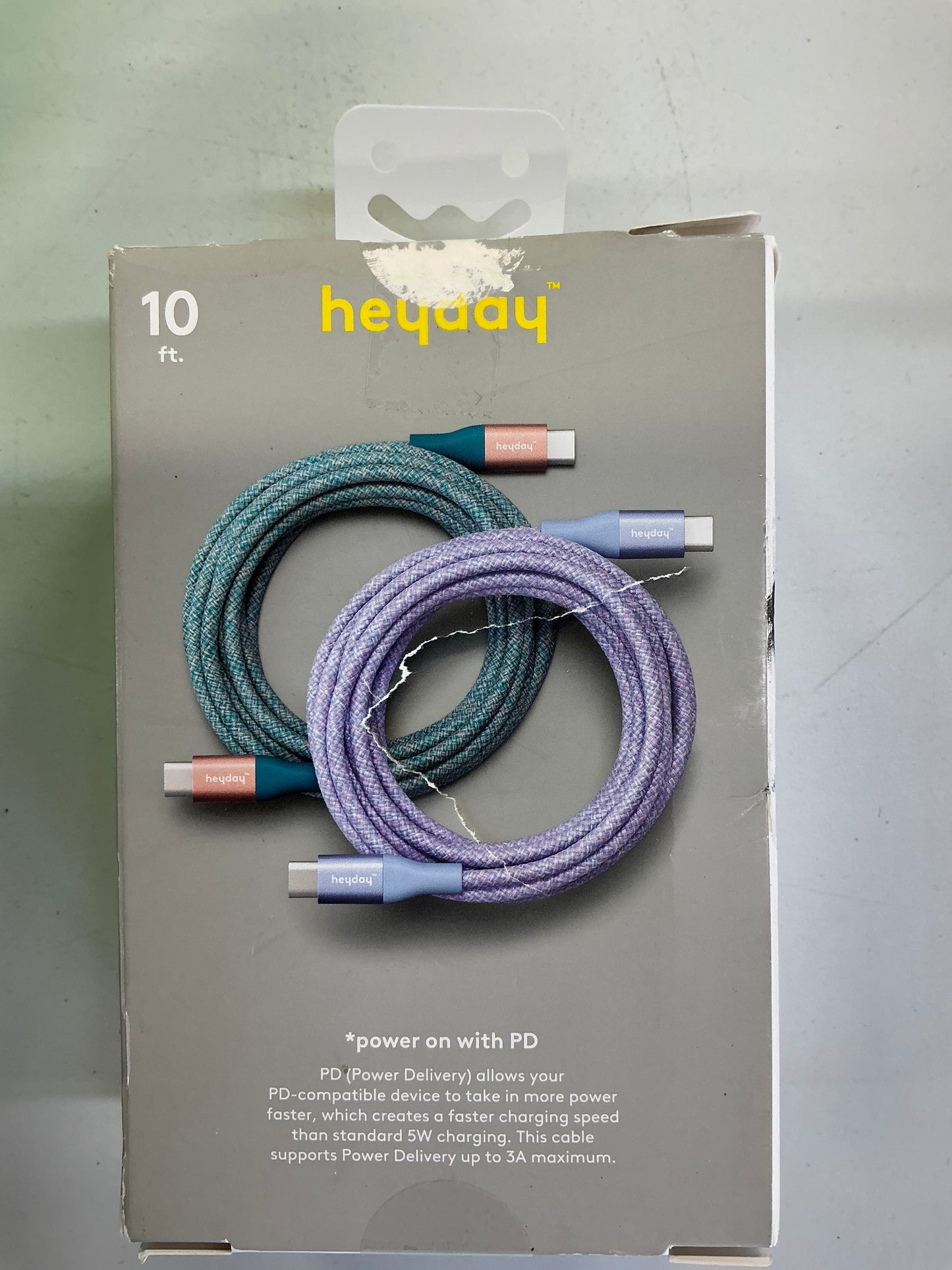 10ft USB-A to USB-C Braided Cable 2pk - OPEN BOX (see pictures)