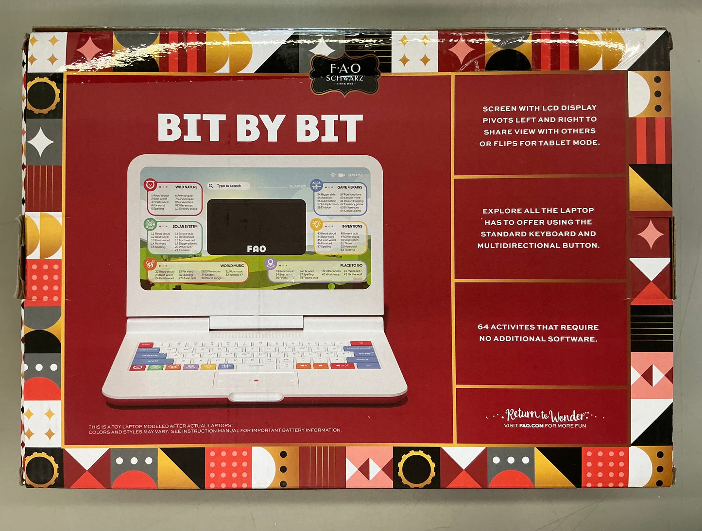 FAO Schwarz Teach & Talk Exploration Laptop - Damaged Box