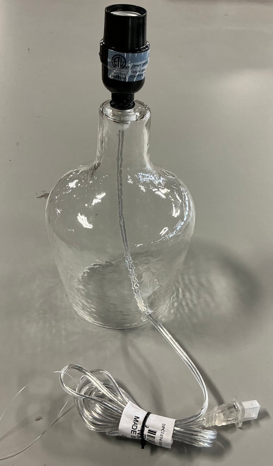 11.75"x5.75" Artisan Glass Jug Small Lamp Base - Clear - Threshold™: ETL Listed, No Assembly, Modern Decor - Out of Box, SHADE SOLD SEPARATELY , Minor Cosmetic Damage (see pictures) - FOR PICKUP ONLY