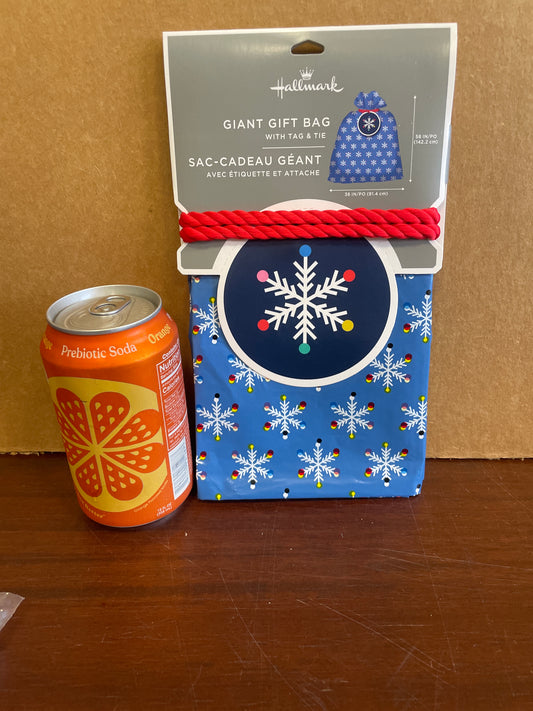 Christmas Blue Bag with Snowflake Design