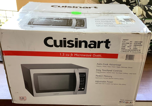 (CLEARANCE) Cuisinart 1.3 cu ft Microwave Oven: Countertop, 1000W, 11
Power Levels, Child Lock, Digital Display, Black