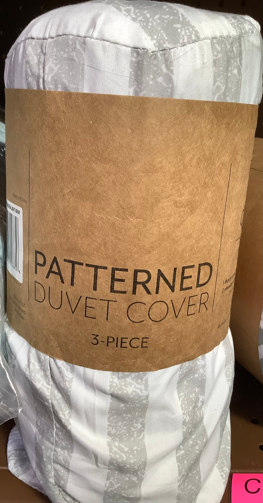 3-piece patterned duvet cove-Full-Queen