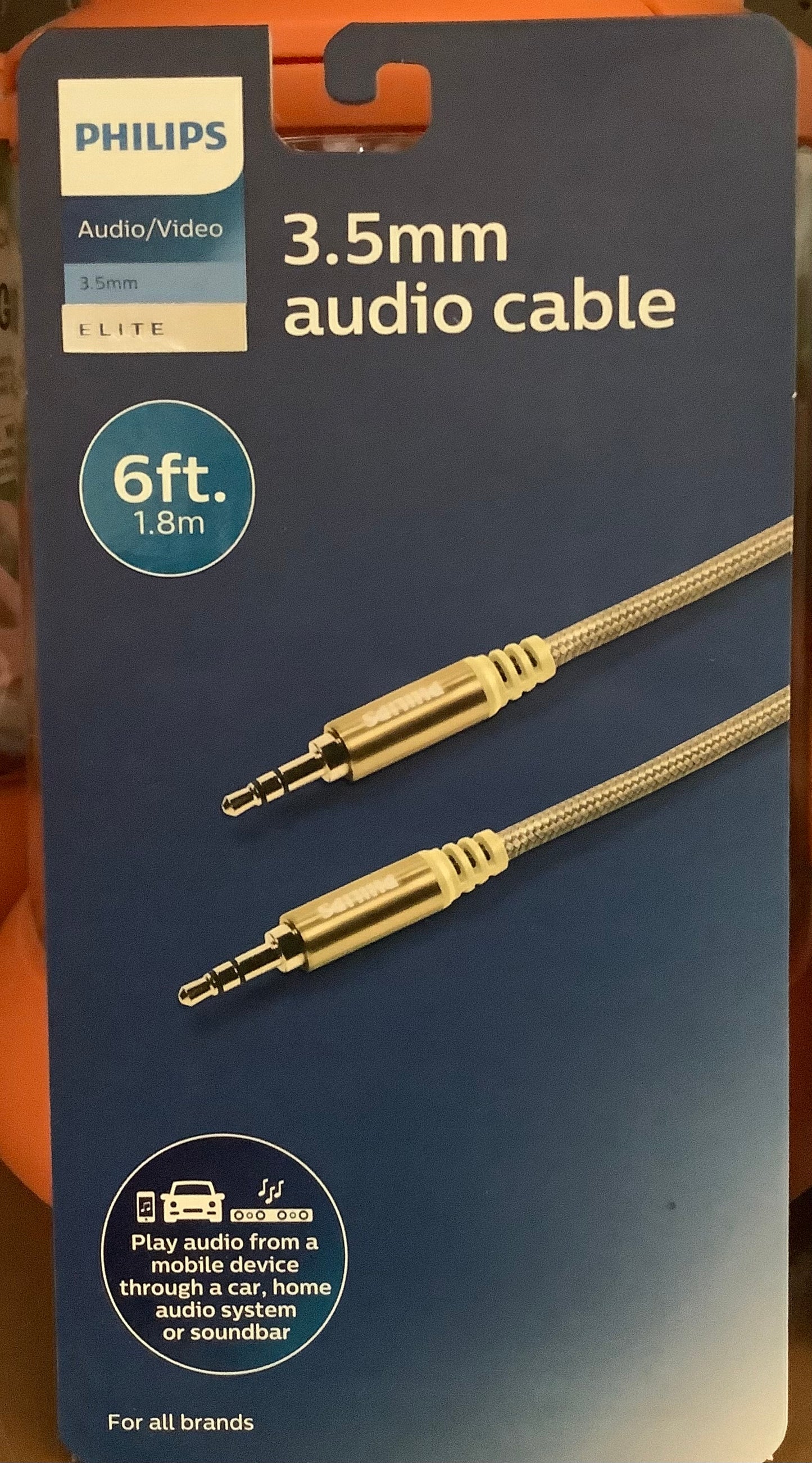 Philips 3.5mm Audio Cable 6ft