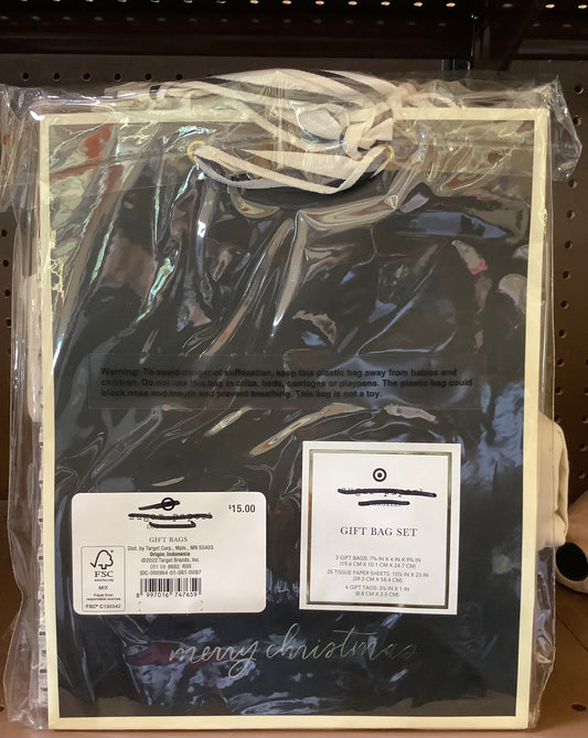 GIFT BAG SET MERRY CHRISTMAS