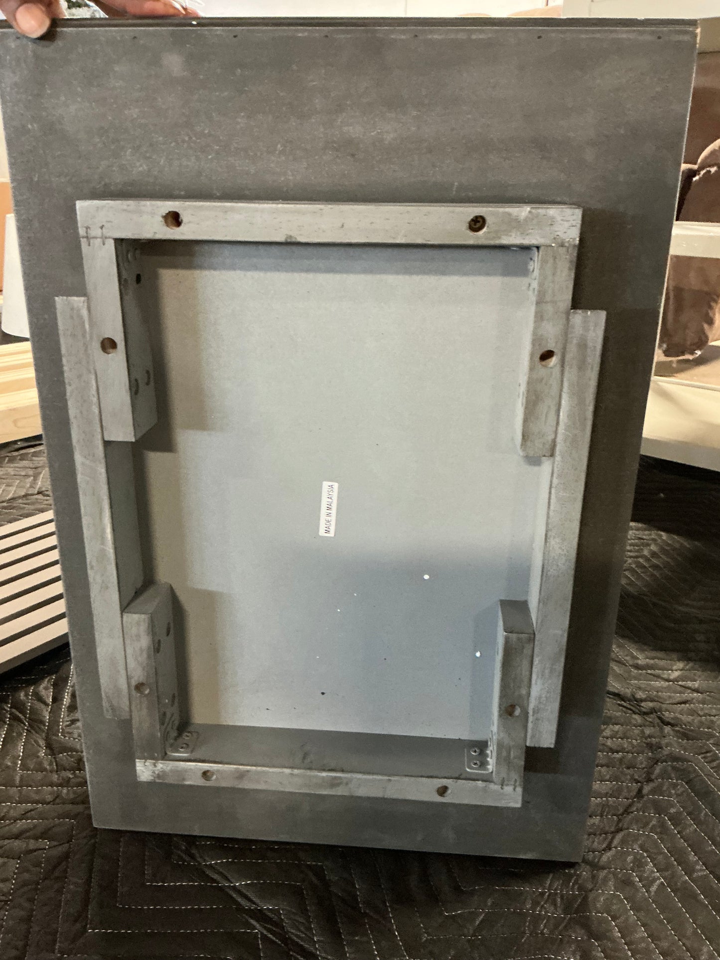 THRIFTY 70 - Grey 2 Drawer Nightstand - Open Box - USED/MISSING PARTS, no legs(See Pictures)- FINAL SALE- NO RETURNS - AS IS