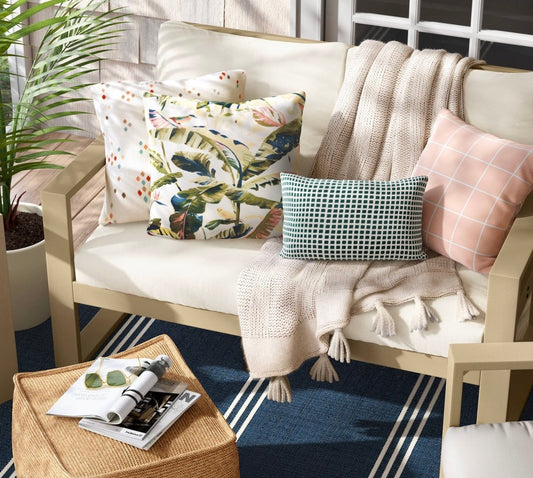 10"x17" Micro Grid Rectangular Outdoor Lumbar Pillow Fern
Green