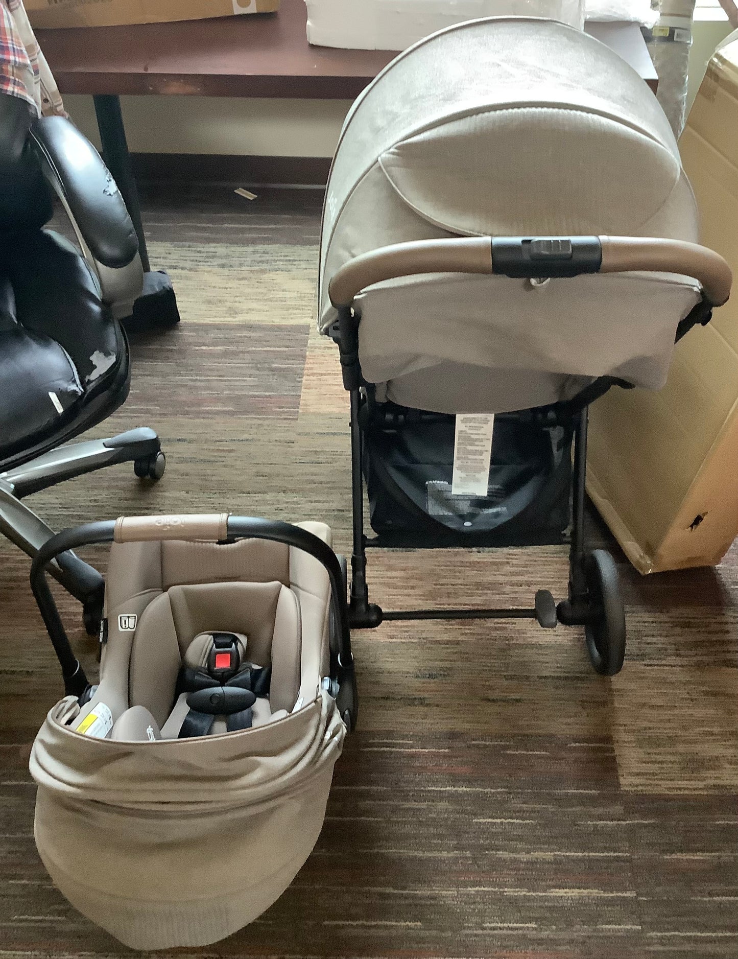 Joie Nutmeg Travel System with Mint Infant Car Seat - Maple
