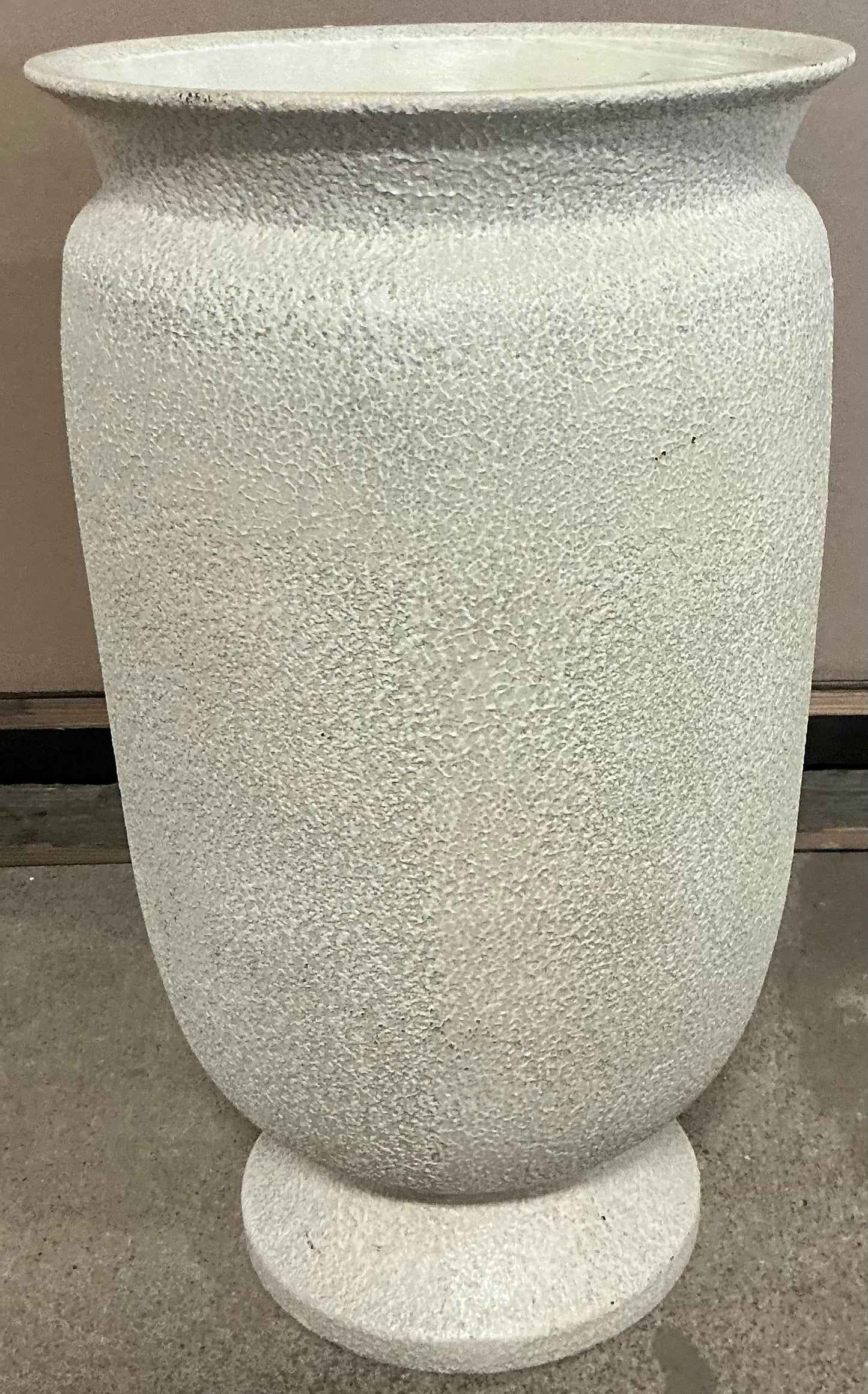 Large Plastic Outdoor Planter Pot - Cream - 12"x12" - Minor Cosmetic Damage - Some cracks on planter opening (see pictures) - FOR PICKUP ONLY