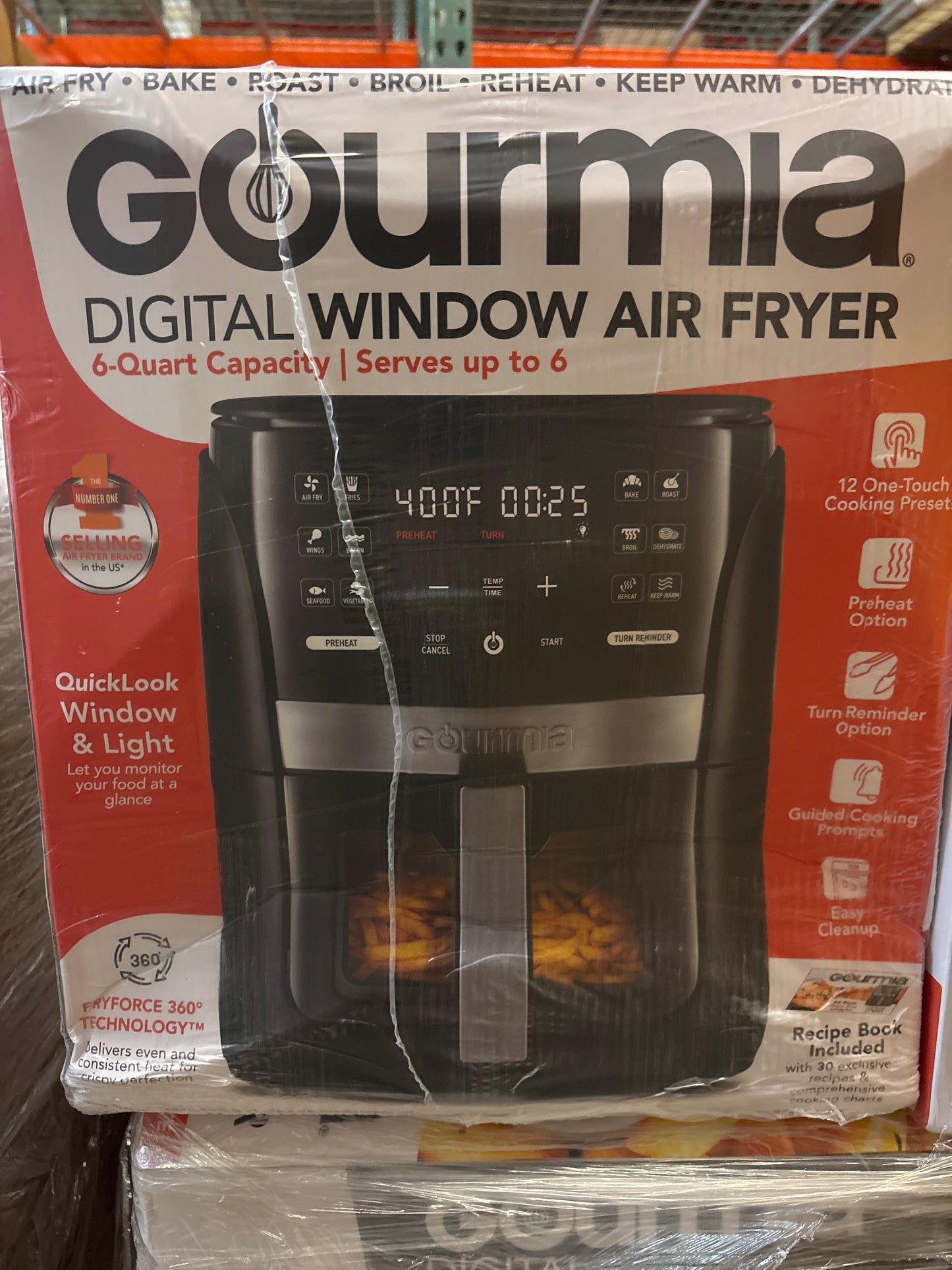Gourmia 6-Qt Digital Window Air Fryer with 12 Presets & Guided Cooking Black:
Stainless Steel