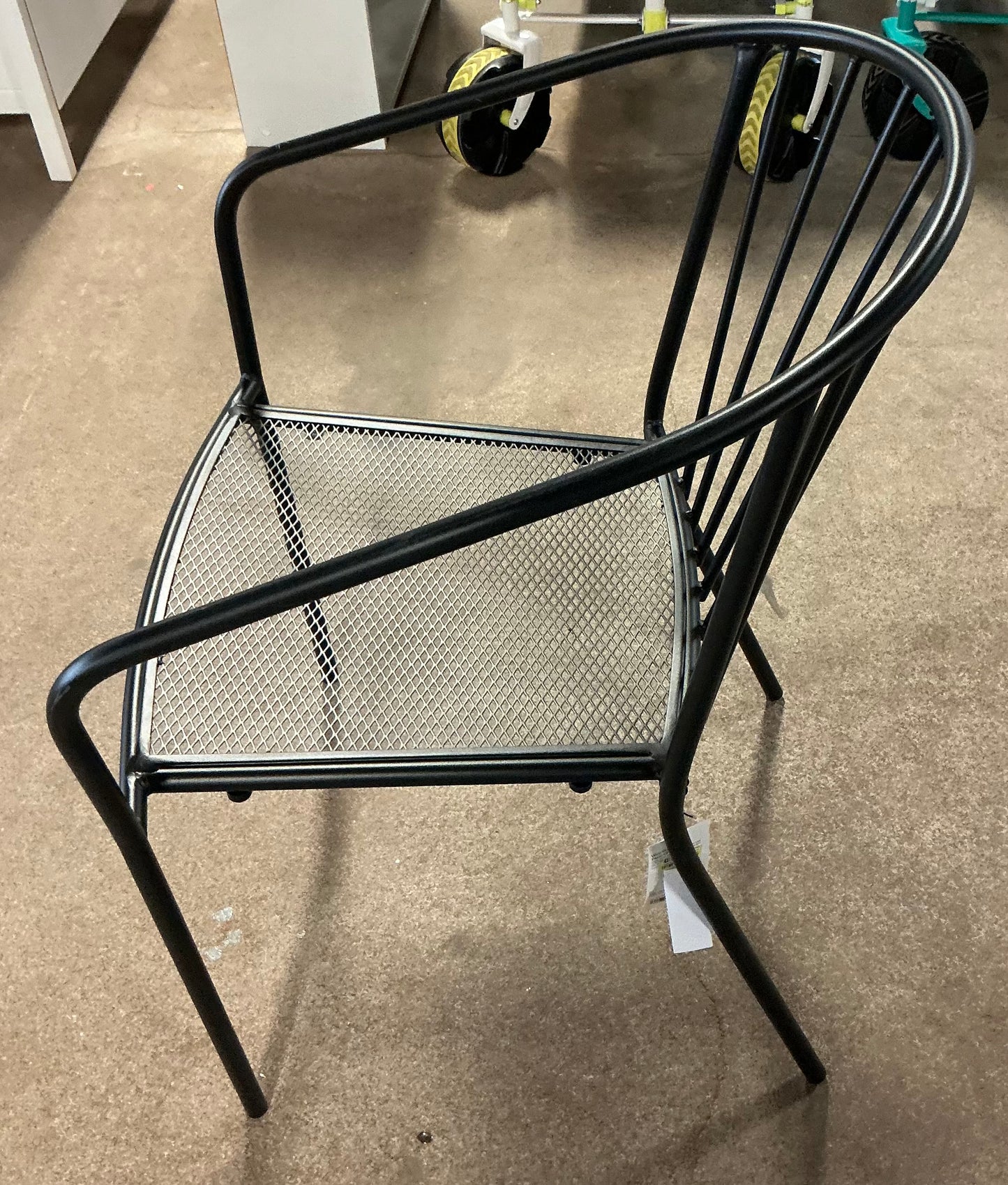 Wire Back Outdoor Patio Dining Stacking Chair - Black - Out of Box - FOR PICKUP ONLY
