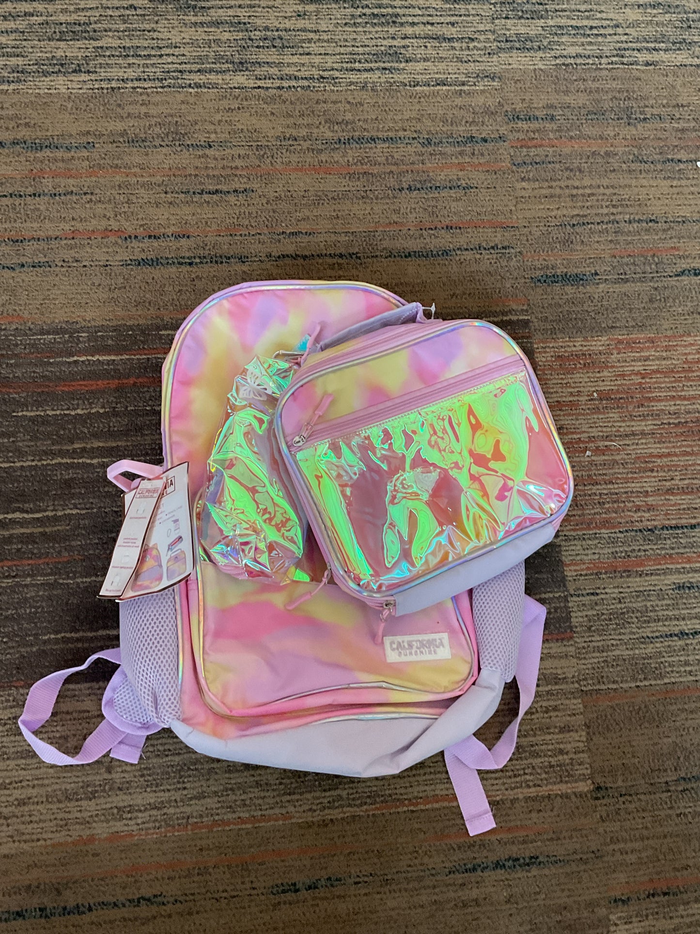 Kids Pink/Yellow Backpack 5 Piece