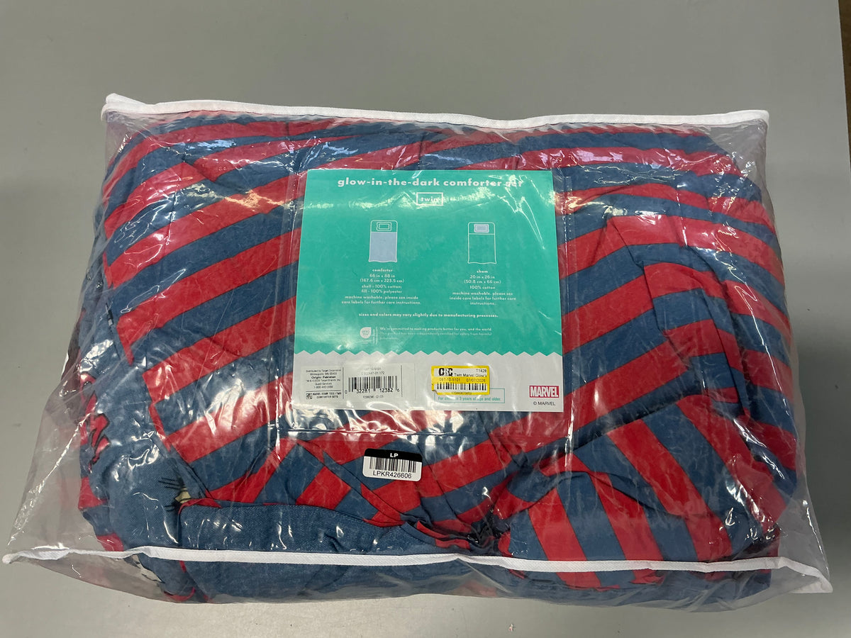 Twin Marvel Glow in the Dark Kids' Comforter - The Marvel Collection by Pillowfort™ - Open Package/Repacked (see pictures) -FOR PICKUP ONLY